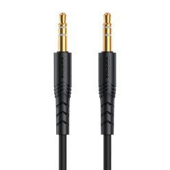   Mini jack 3.5mm AUX kábel Vipfan L04 1m, aranyozott (fekete)