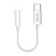 Vipfan L08 USB-C és mini jack 3.5mm AUX kábel, 10cm (fehér)