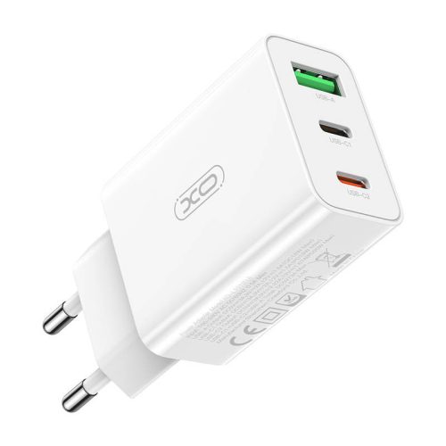 XO L101 hálozati töltő USB + 2x USB-C, PD 20W (white)