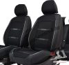 Nissan Leaf  Bőr/Szövet Méretezett Üléshuzat -Fekete- Komplett Garnitúra