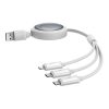 Fast Charging Cable 3in1 Baseus Free2Draw, USB to micro USB+USB-C+Lightning, 3.5A, 1.1m (white)