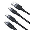 USB kábel többcélú Joyroom S-1T3018A18 3w1 / 3,5A / 0,3m (fekete)
