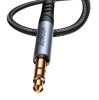 Joyroom SY-A08 AUX kábel 3,5 mm-es mini jack-től 3,5 mm-es mini jack-ig, fonott, 1,2 m (fekete)