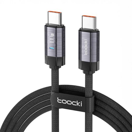 Toocki USB CC töltőkábel, 1 m, PD 100 W (szürke)