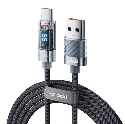 Toocki USB-USB-C kábel, 1 m, 66 W (szürke)