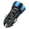 Baseus Golden Contactor Pro autós töltő, USB + USB-C, QC4.0 +, PD, SCP, 40 W (kék) + USB-C - Lightning kábel 1 m (kék)