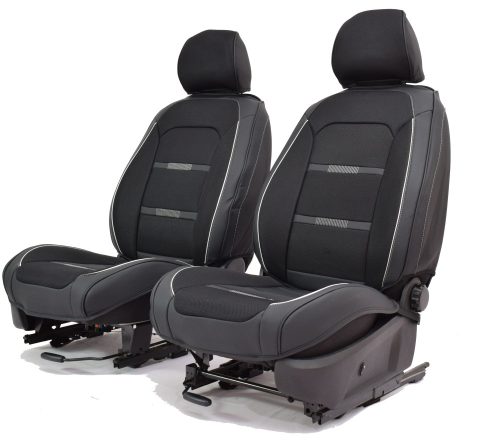 Toyota Yaris  Morpheus  Bőr/Szövet Méretezett Üléshuzat -Fekete- 2 Első Ülésre