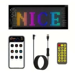   Matrix Pixel LED panel, Bluetooth vezérlés, Alkalmazással programozható, 16x32 LED, 7x17cm, vízálló