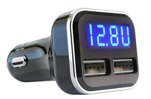 13054 USB töltő + digitális voltmérő 24W-4,8A