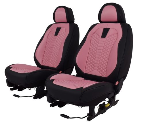 Hyundai Ix20 Méretezett Üléshuzat -Vénusz Bőr/Szövet -Rózsaszín/Fekete- 2 Első Ülésre