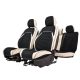 Nissan X-Trail 2013-Ig Méretezett Üléshuzat Flora -Bőr/Szövet -Fehér/Fekete- Komplett Garnitúra