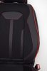 Skoda Roomster Vesta  Méretezett Üléshuzat Bőr/Szövet -Piros/Fekete- Komplett Garnitúra