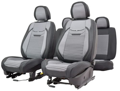 Hyundai  Getz Juno  Bőr/Szövet Méretezett Üléshuzat -Szürke- Komplett Garnitúra