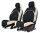 Hyundai Elantra  Flora Bőr/Szövet Méretezett Üléshuzat -Fehér/Fekete- 2 Elő Ülésre