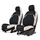 Honda Insight Flora Bőr/Szövet Méretezett Üléshuzat -Fehér/Fekete- 2 Első Ülésre