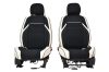 Hyundai  Matrix   Flora Bőr/Szövet Méretezett Üléshuzat -Fehér/Fekete- 2 Elő Ülésre