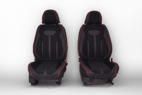 Hyundai Ix35 Méretezett Üléshuzat -vesta Bőr/Szövet -Piros/Fekete- 2 Első Ülésre