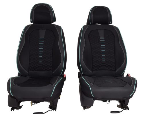 Hyundai Ix20 Méretezett Üléshuzat -Diana Bőr/Szövet -zöld/Fekete- 2 Első Ülésre
