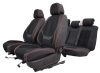 Peugeot 306 Victoria Méretezett Üléshuzat Bőr/Szövet -Piros/Fekete- Komplett Garnitúra