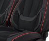 Hyundai Santa Fe Victoria  Méretezett Üléshuzat Bőr/Szövet -Piros/Fekete- Komplett Garnitúra