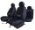 Honda Civic Vi 2000-Ig Nemesis Bőr/Szövet Méretezett Üléshuzat -Kék/Fekete- Komplett Garnitúra