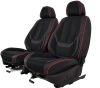 Honda Civic Vi 2000-Ig Méretezett Üléshuzat -Victoria Bőr/Szövet -Piros/Fekete- 2 Első Ülésre