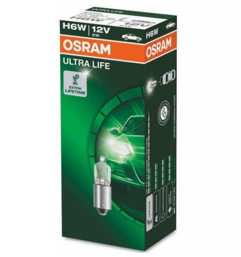 Osram, H6W Izzó, 12V 6W, BAX9S