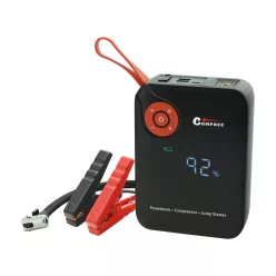   Indítósegély akkumulátor kompresszorral, powerbankkal és lámpával (7200 mAh, 600 A)|Compass