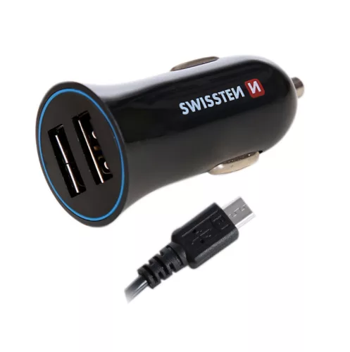 USB adapter 2x + microUSB kábel | Swissten