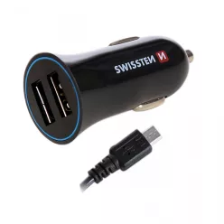 Swissten USB adapter 2× USB + USB-C kábel