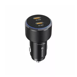 USB szivargyújtó adapter 2x USB-C (50W)|Swissten