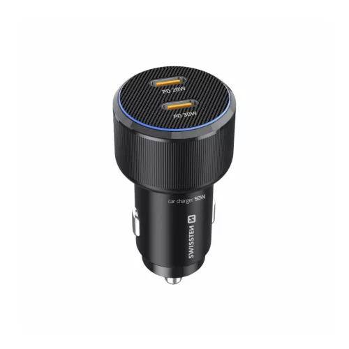 USB szivargyújtó adapter 2x USB-C (50W)|Swissten