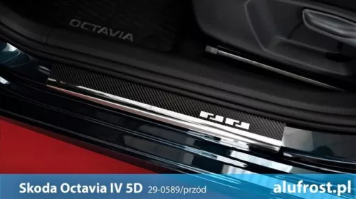 Küszöbdísz Skoda Octavia IV. 2020- (szénfólia)|Alufrost