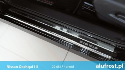 Küszöbdísz szegélyek Nissan Qashqai 2014-2021 (szénfólia)|Alufrost