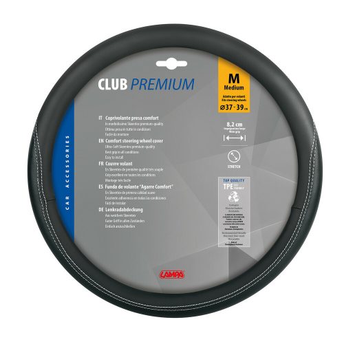 Kormányborítás Club Premium M (fekete, 37-39)|Lampa