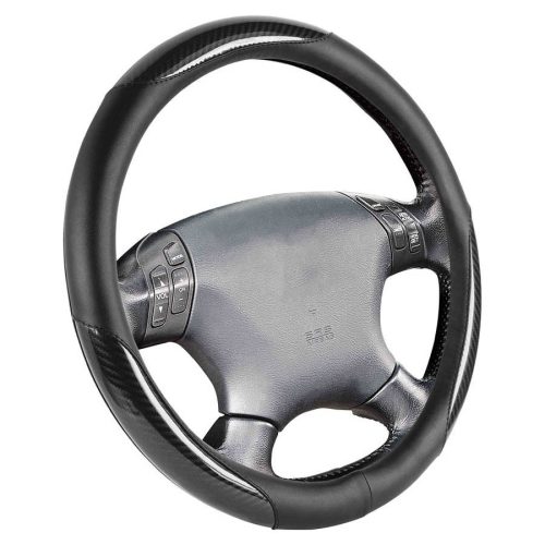 Univerzális kormánykerék huzat (fekete, karbon, 38cm átmérő) |Petex