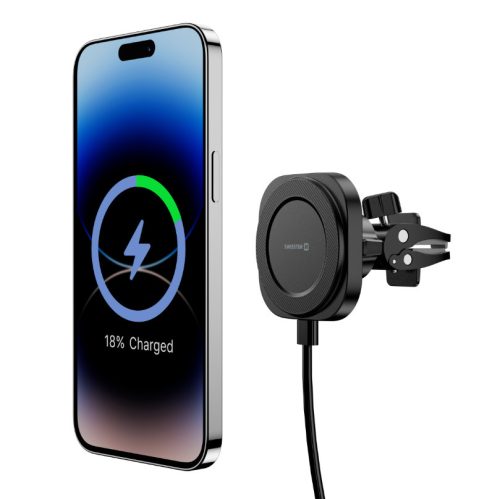 Swissten MagSafe telefontartó, vezeték nélküli töltés, rácsos, forgatható