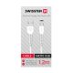 Adatkábel USB / micro USB (fehér, 1,2 m) | Swissten