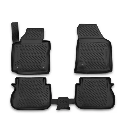 méretpontos gumiszőnyeg VW Caddy 2010-2020 (5 ülés, 2x hátsó tolóajtó, orig. rögzítés)|Novline