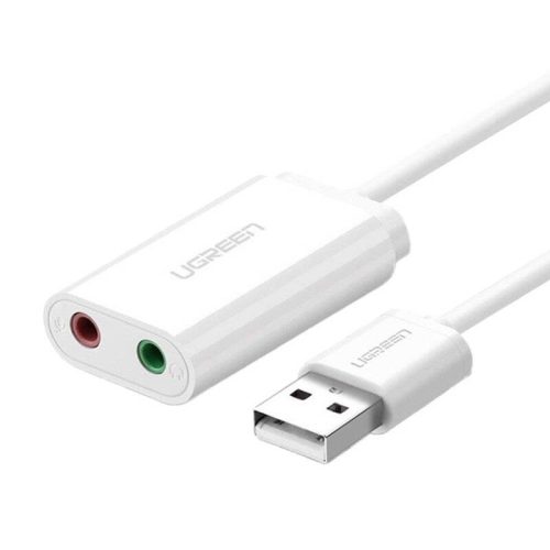 UGREEN Külső USB hangkártya, 15cm (fehér)