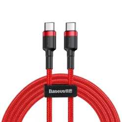   Baseus Cafule USB-C - USB-C PD 2.0 QC 3.0 kábel, 60 W, 1 m (piros)