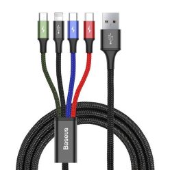   Baseus Fast 4 az 1-ben USB-kábel 2xUSB-C / Lightning / Micro 3,5A 1,2 m (fekete)