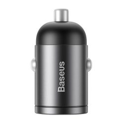   Baseus Tiny Star mini autós töltő, USB, QC 3.0, 30 W (szürke)