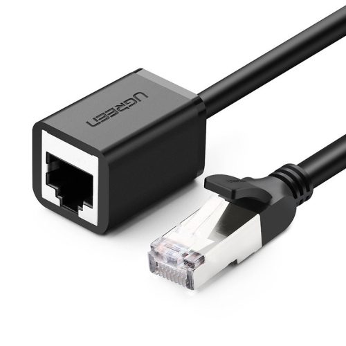 UGREEN Ethernet hosszabbító kábel RJ45, Cat. 6, FTP, fém dugóval, 1m (fekete)