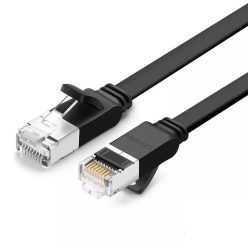   UGREEN Ethernet RJ45 lapos hálózati kábel, fém csatlakozókkal, Cat.6, UTP, 2m (fekete)