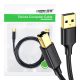 UGREEN US135 USB 2.0 AB nyomtatókábel, aranyozott, 3 m (fekete)