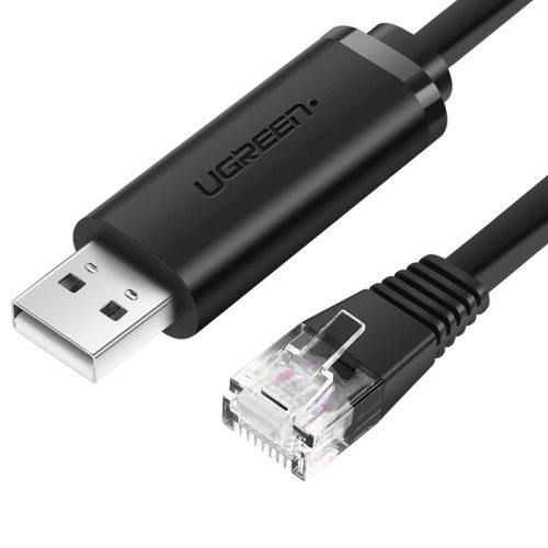 UGREEN CM204 konzol kábel USB - RJ45 hálózati eszközökhöz, 1,5m (fekete)