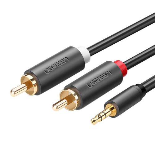 UGREEN AV102 Kábel 2x RCA, jack 3.5 mm 1m, fekete