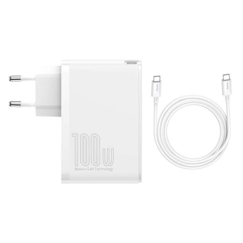 Baseus GaN2 Pro fali töltő, 2x USB 2x USB-C, 100W, EU (fehér)