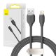 Baseus Jelly USB-világító kábel, 2,4A, 1,2m (fekete)